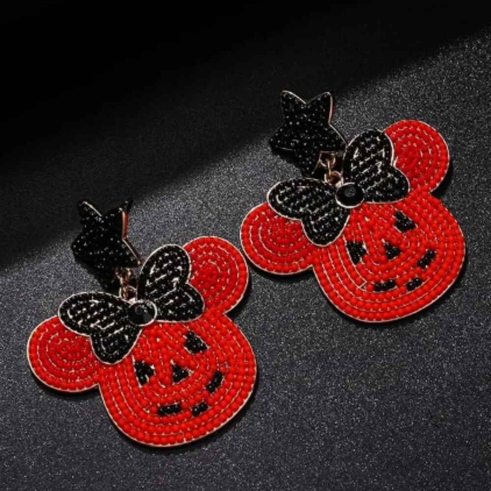 Pumpkin Mouse Halloween Fall Earrings